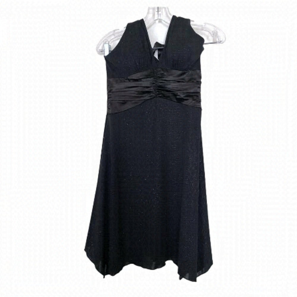 Black sequin halter dress